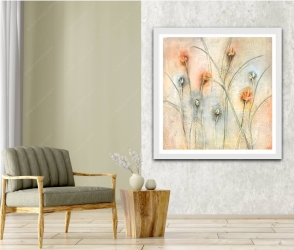 Mixed media original abstract painting by Orient Swan 